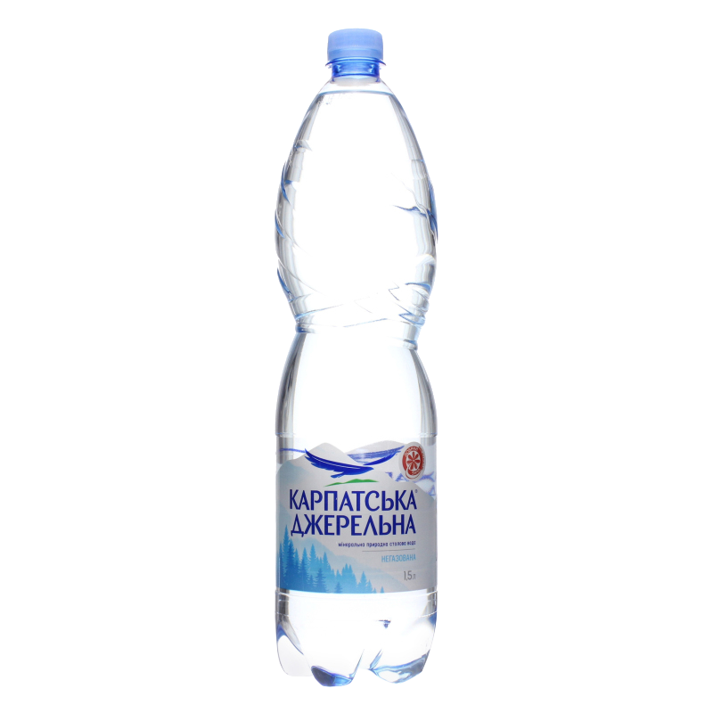 Вода мінеральна КАРПАТСЬКА ДЖЕРЕЛЬНА, негазована, 1,5л